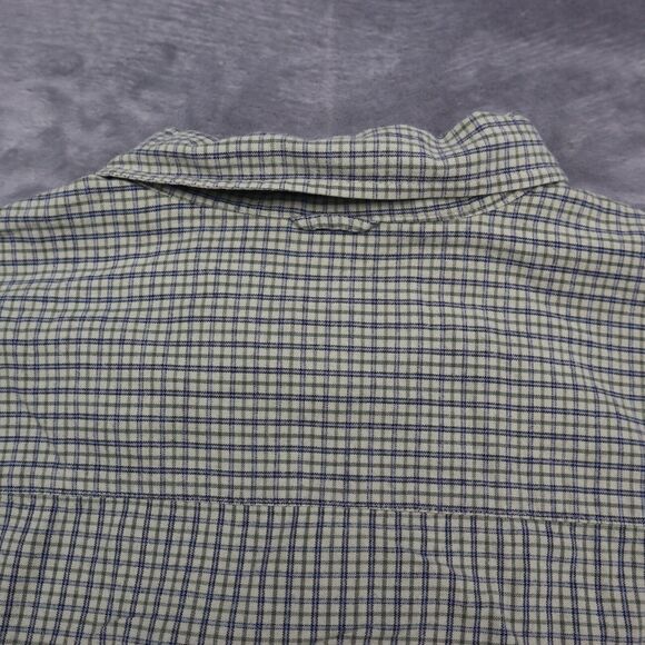 Timberland Shirt Mens Large Blue Tan Outdoor Workwear Weathergear Button Up - Picture 11 of 14